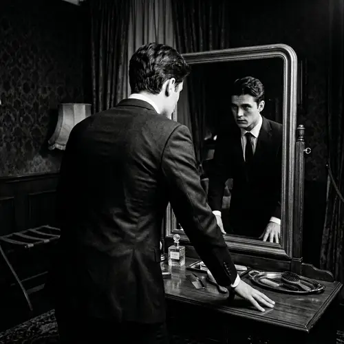 Dramatic Black and White Portrait of a Young Man