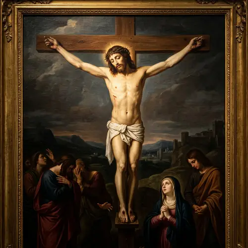 Jesus on the Cross - Religious Renaissance Art Masterpiece