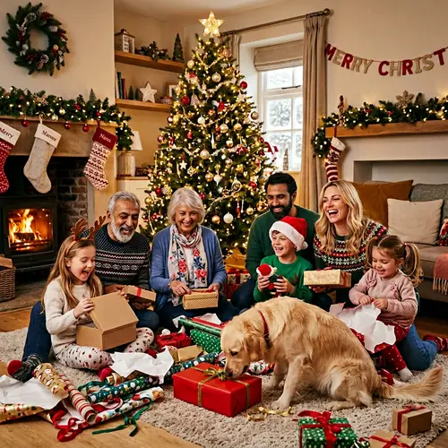 Multicultural Family Christmas Celebration | Glistening Tree & Joyful Moments