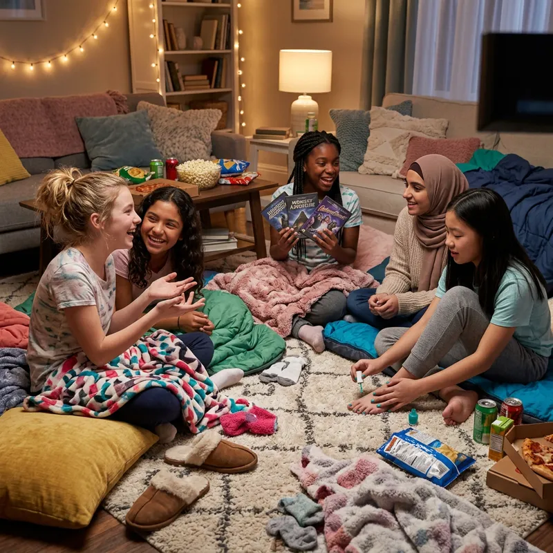 Barefoot Girls' Sleepover | Joyful Teen Night In Barefoot Girls' Sleepover | Joyful Teen Night In