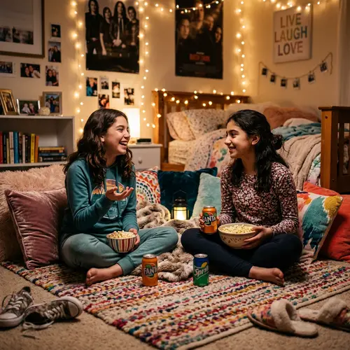Innocence & Friendship: Cozy Sleepover of Two Diverse Girls
