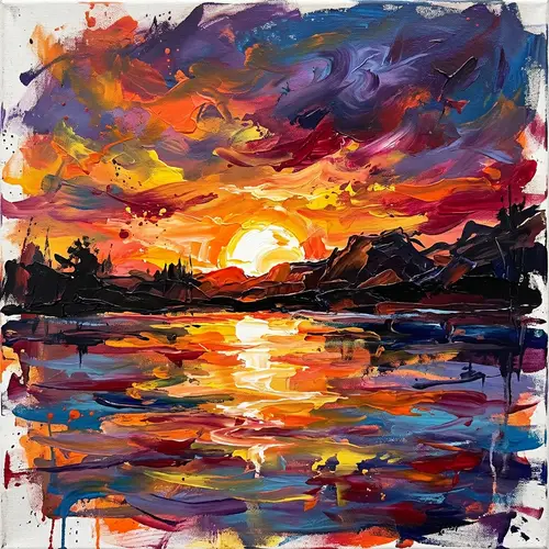 Stunning Abstract Sunset Art Interpretation