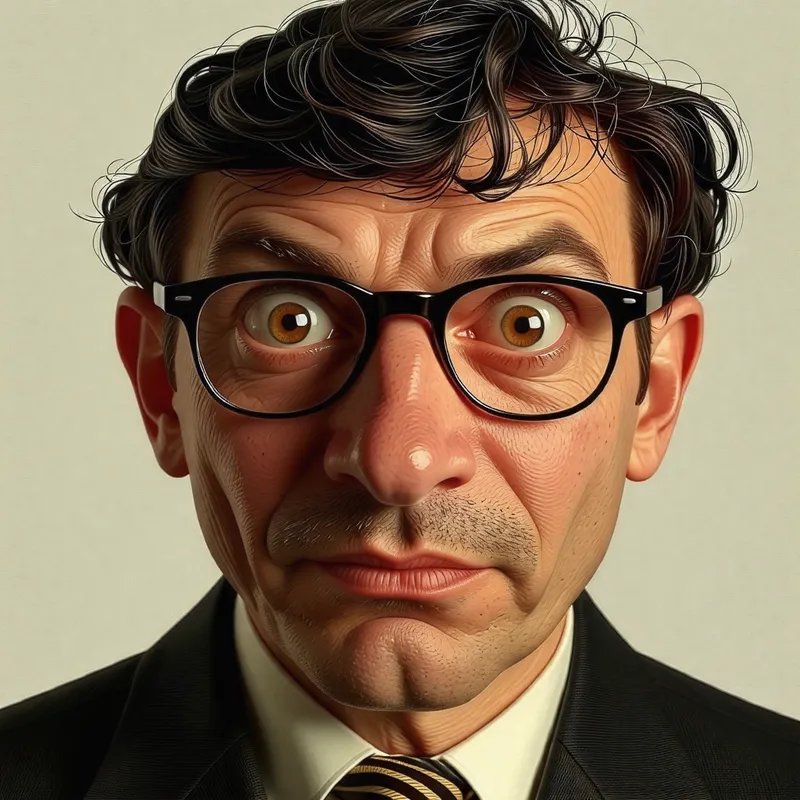 Humorous Realistic Face of Psychotherapy Professor