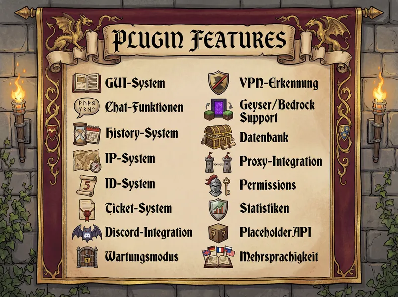 Medieval Minecraft Plugin with GUI & Chat Features
