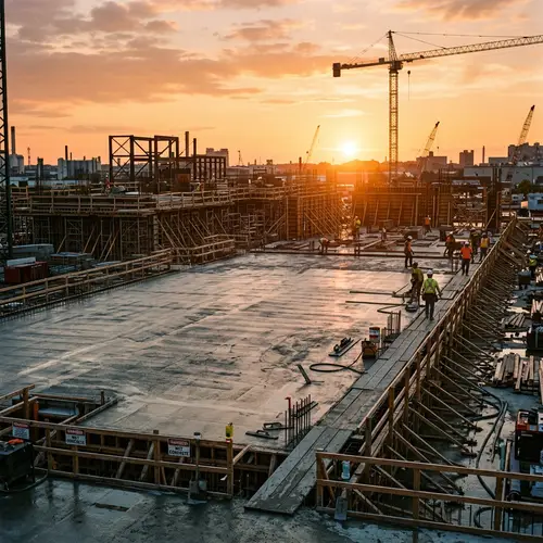 Sunset Concrete Construction Site | Expert Contractors