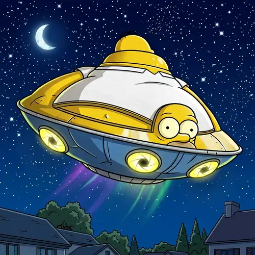 Homero Simpson UFO Transformation – Cartoon Extraterrestrial Encounter