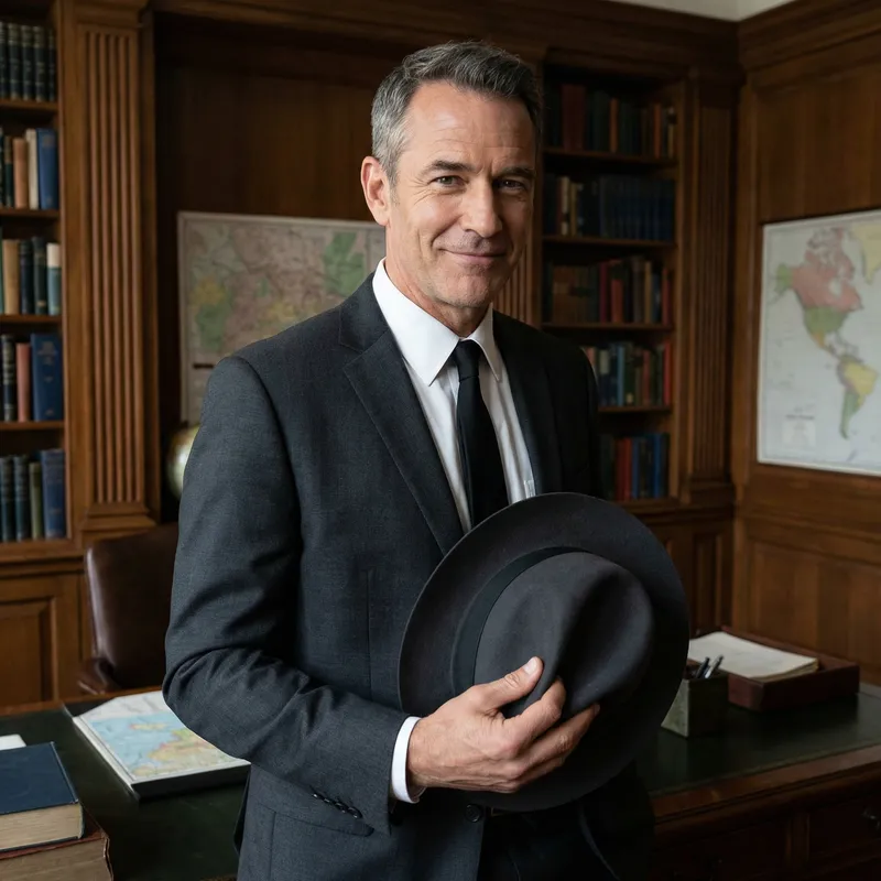 Raymond Red Reddington - Seasoned Strategist in Charcoal Suit | Authoritative Persona