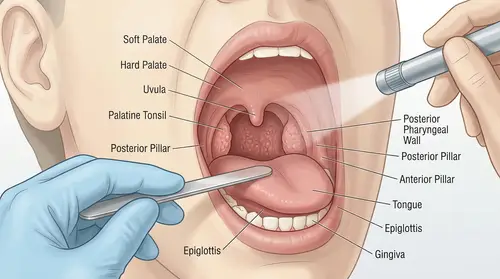 Throat and Mouth Assessment Illustration