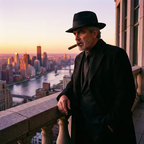 Mafia Boss Commanding the City Skyline