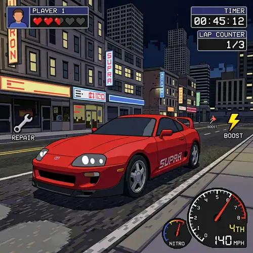 Toyota Supra with PS2-Inspired Graphics | Sleek & Powerful Design