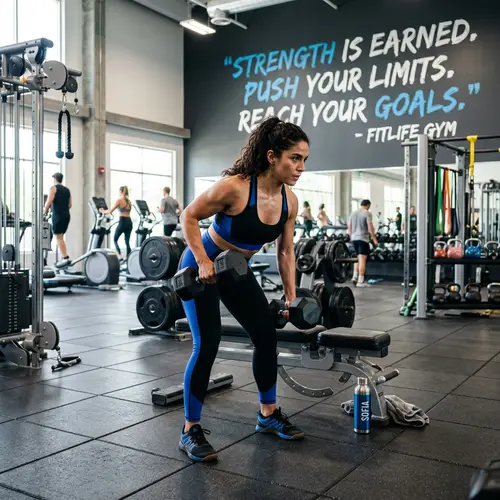 Hispanic Woman Strength Training Gym Workout