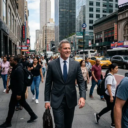 Atatürk Walking in New York - Urban Elegance and Authority