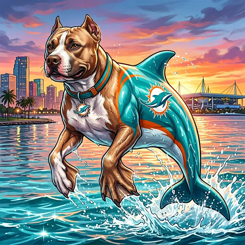 Miami Pitbull-Dolphin Fusion Artwork Miami Pitbull-Dolphin Fusion Artwork