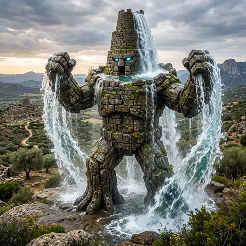 Nuraghi-Inspired Pokémon: Towering Water Creature