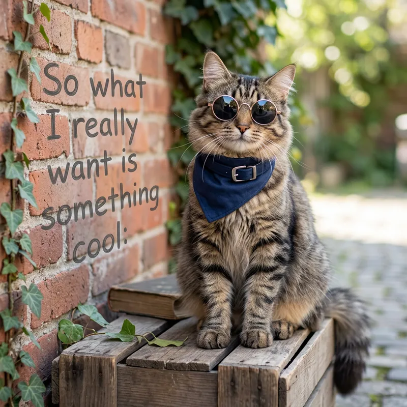 Cool Cat with Fun Text Design