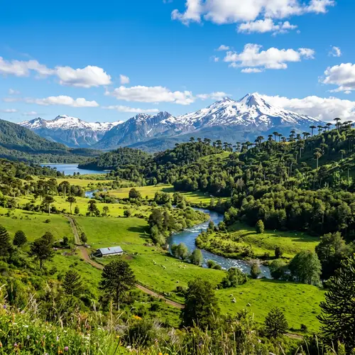 Araucanía Region Landscape in Chile - Idyllic Beauty of Nature