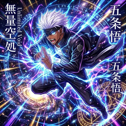 Gojo Satoru: Anime Sorcerer Domain Expansion Art