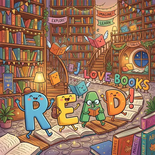 Cartoon Letters and Books Illustration