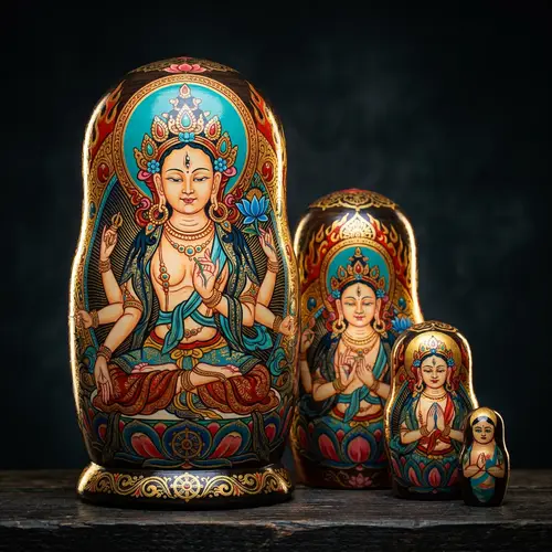 Russian Nesting Doll Styled Like Buddhist Deity