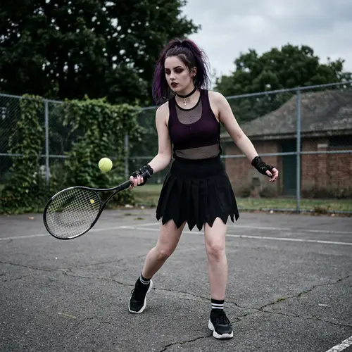 Gothic Tennis Girl: A Unique Sports Aesthetic