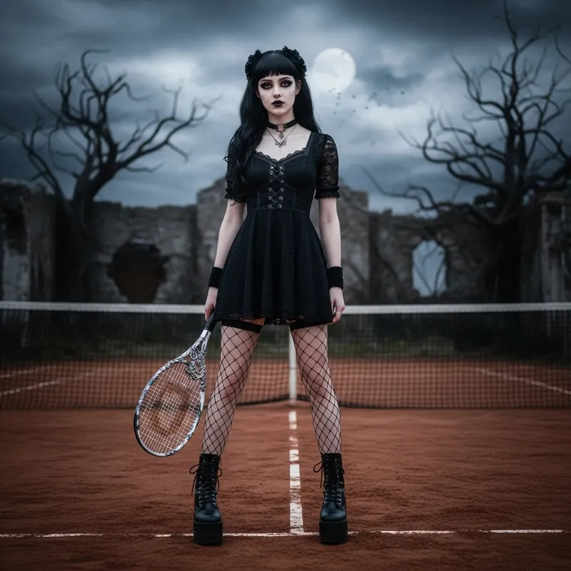 Gothic Tennis Girl: A Unique Sports Aesthetic