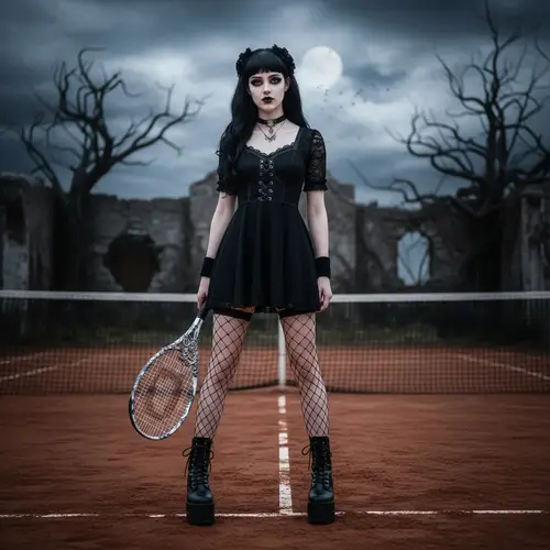 Gothic Tennis Girl: A Unique Sports Aesthetic