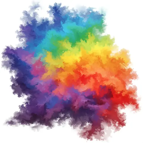 Vibrant Rainbow Cloud Art - Maori Inspiration