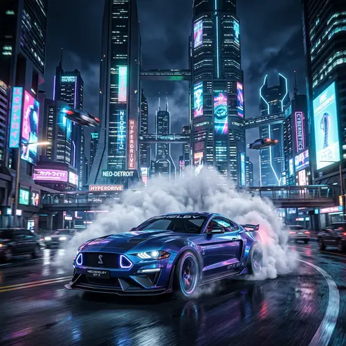 Futuristic Ford Mustang Shelby | Next-Gen Cityscape