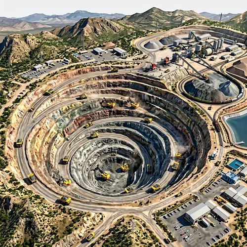 Isometric Open Pit Mine Visualization