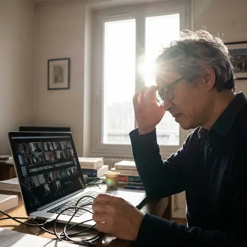 French Higher Education Virtual Lecture Technical Difficulties Scene