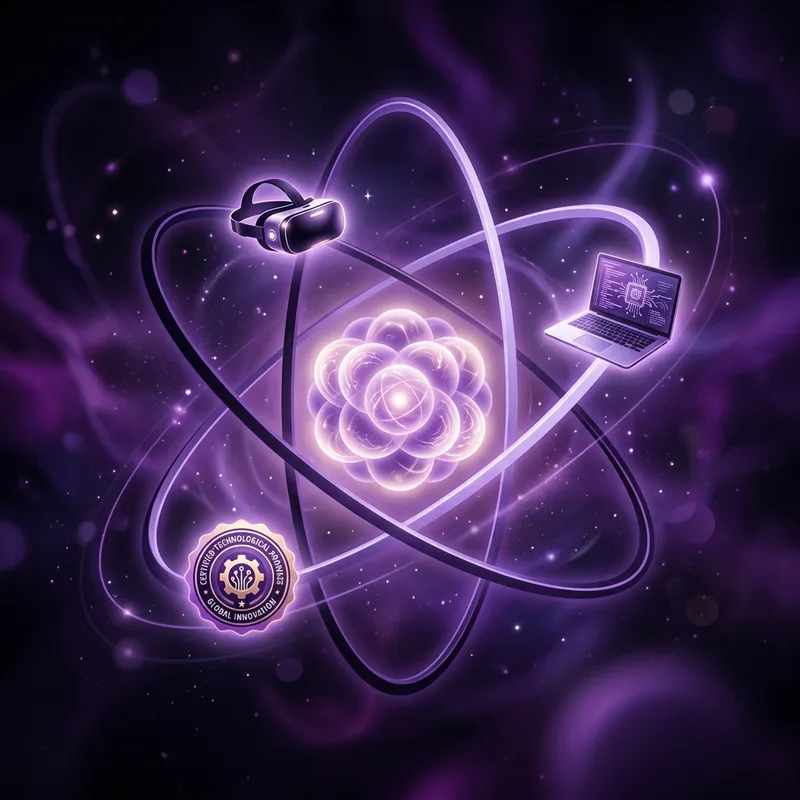 Futuristic Atom Design with VR and Certification
