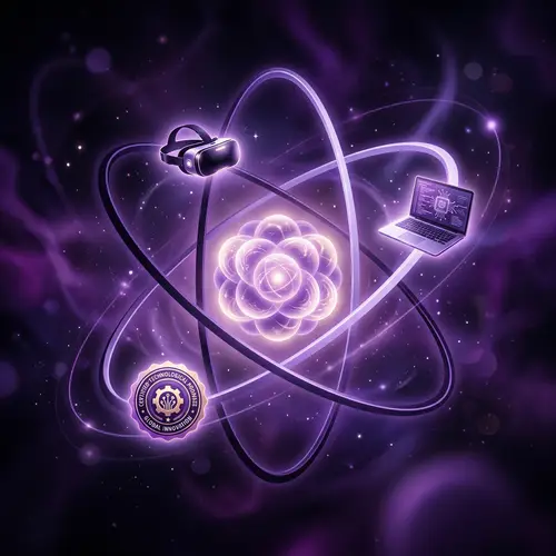 Futuristic Atom Design with VR and Certification