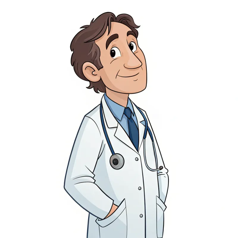 Friendly Cartoon Doctor Illustration for Clinics Friendly Cartoon Doctor Illustration for Clinics