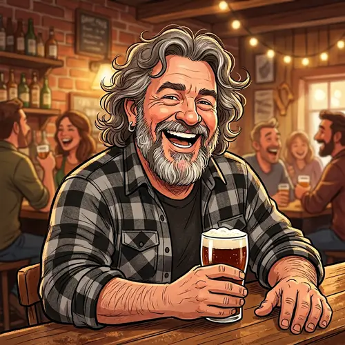 Animated Caricature of a White Man in Flannel