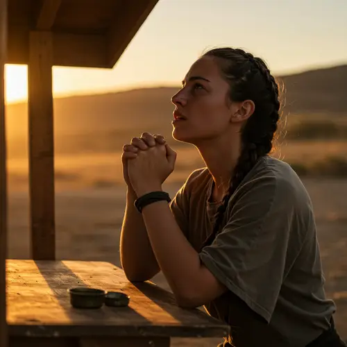 Brave Woman in Prayer