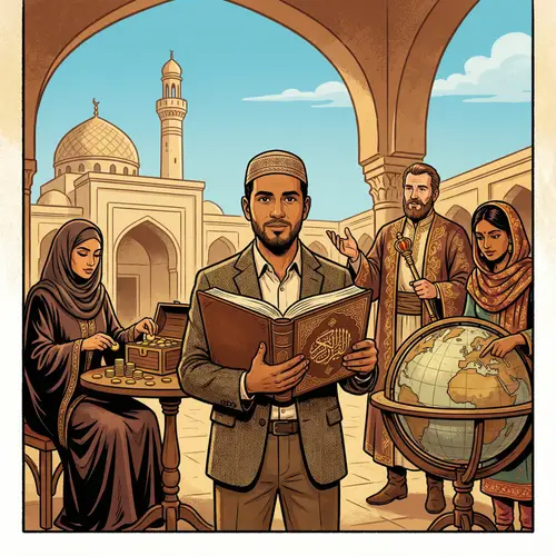 Intersection of Islam, Wealth, and Position - Cultural Illustration