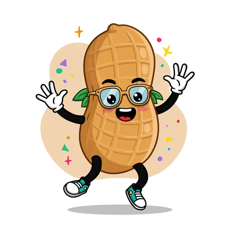 Playful Peanut Mascot: Fun & Energetic Design Playful Peanut Mascot: Fun & Energetic Design