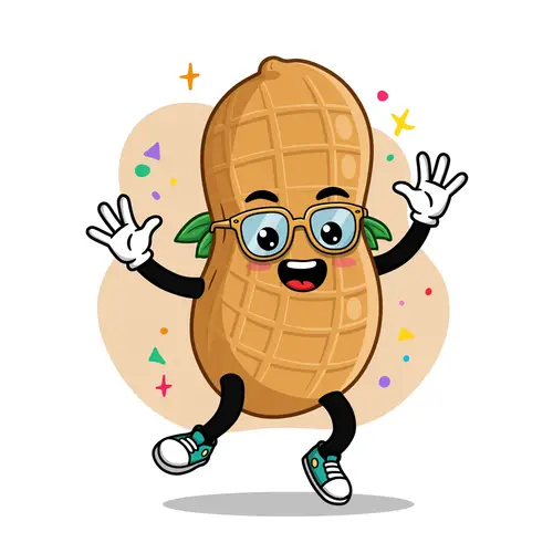 Playful Peanut Mascot: Fun & Energetic Design