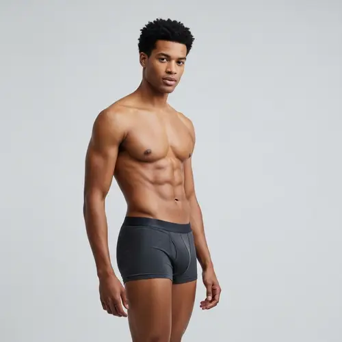 Stylish Athletic Young Black Man in Underwear