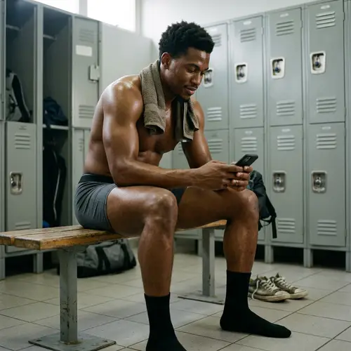 Stylish Athletic Young Black Man in Underwear