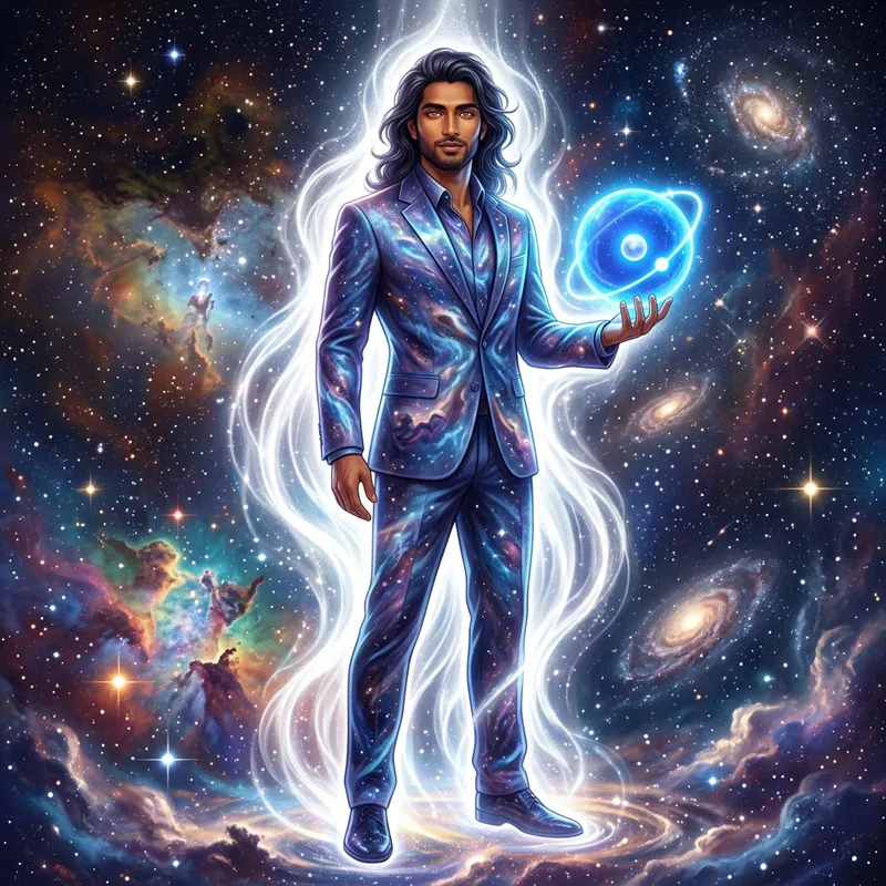 Hydrogen Personified: Conceptual Illustration of Elemental Serenity Hydrogen Personified: Conceptual Illustration of Elemental Serenity