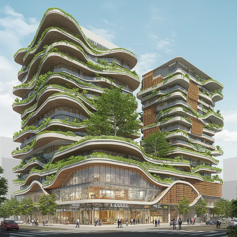 Mixed-Use Building Integrating Nature and Architecture