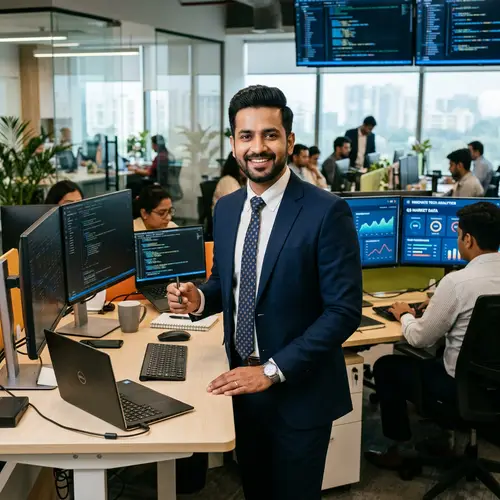 Confident Indian Professional in Modern Office