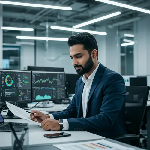 Confident Indian Professional in Modern Office