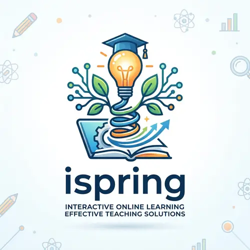 Interactive Learning Logo for iSpring | Educational Symbol Design