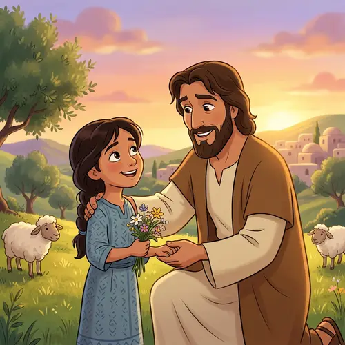 Jesus Cartoon Animation: Love and Joyful Moments