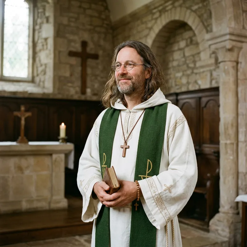 Humble Cleric with Brown Hair and Glasses Humble Cleric with Brown Hair and Glasses