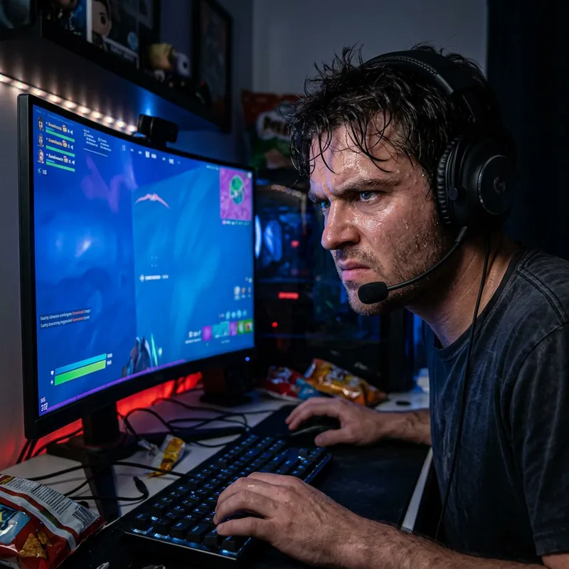 Extreme Sweaty Fortnite Player | Gaming Setup Picture Extreme Sweaty Fortnite Player | Gaming Setup Picture