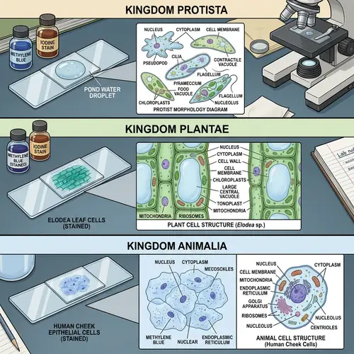 Biology Kingdoms Study: Protista, Plantae, Animalia