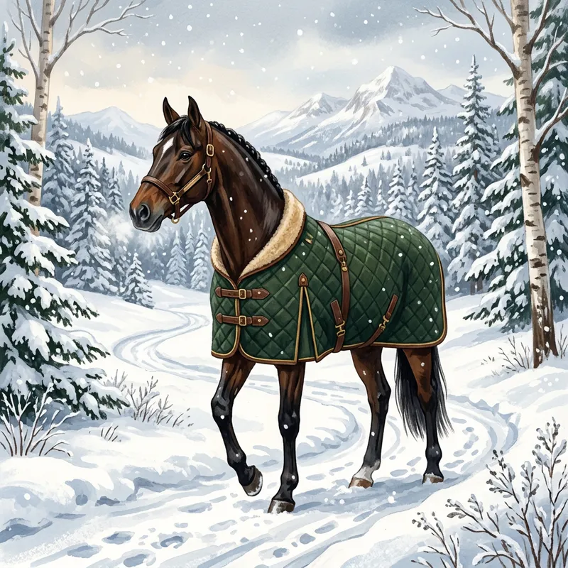 Stylish Horse in Winter Coat